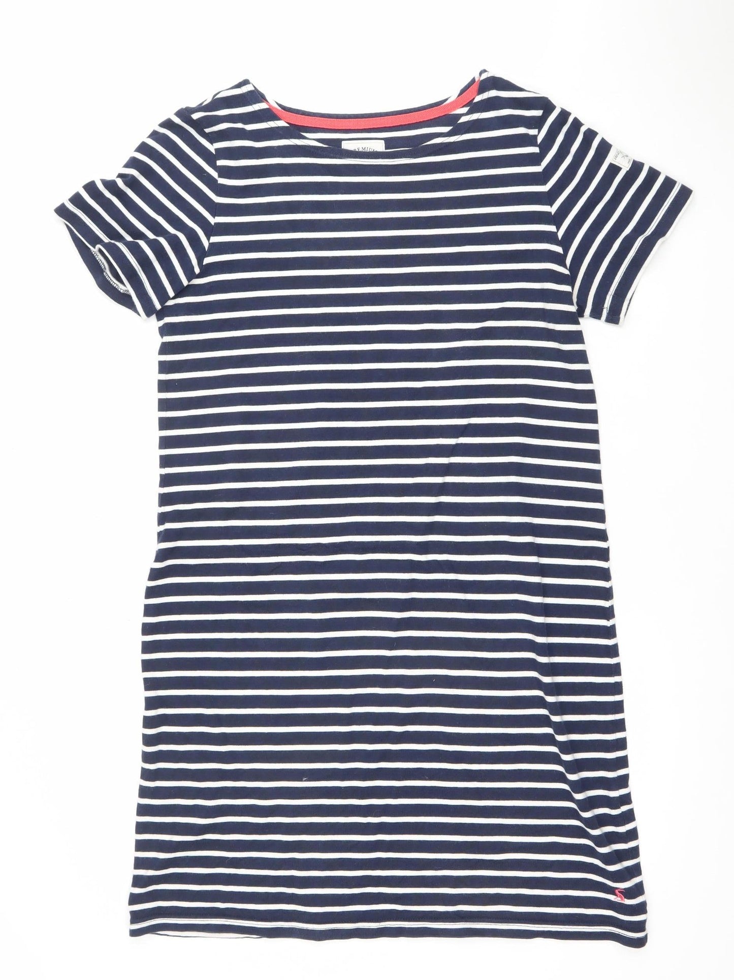 Joules Women Blue Striped Cotton T-Shirt Dress Size 14
