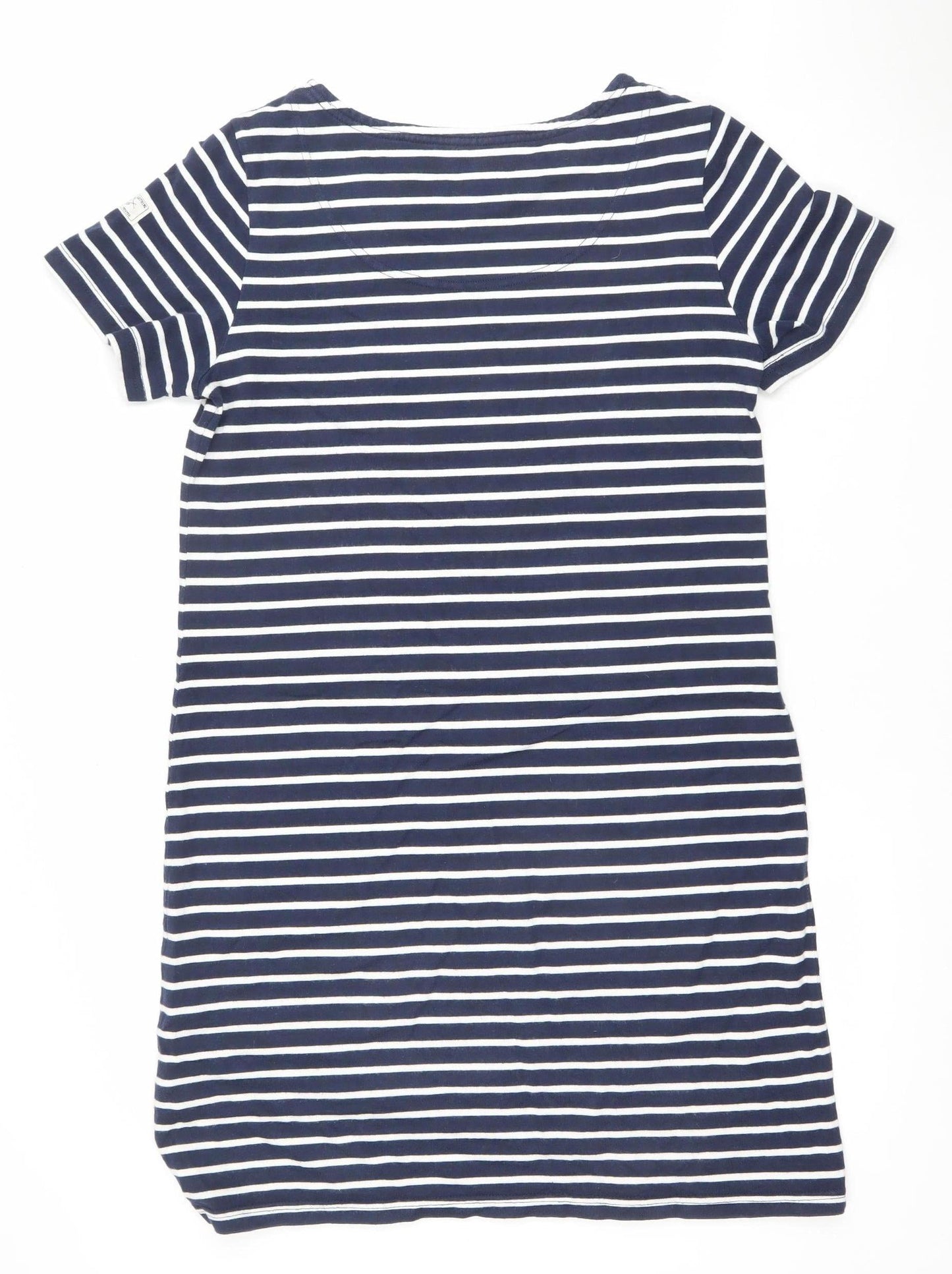 Joules Women Blue Striped Cotton T-Shirt Dress Size 14