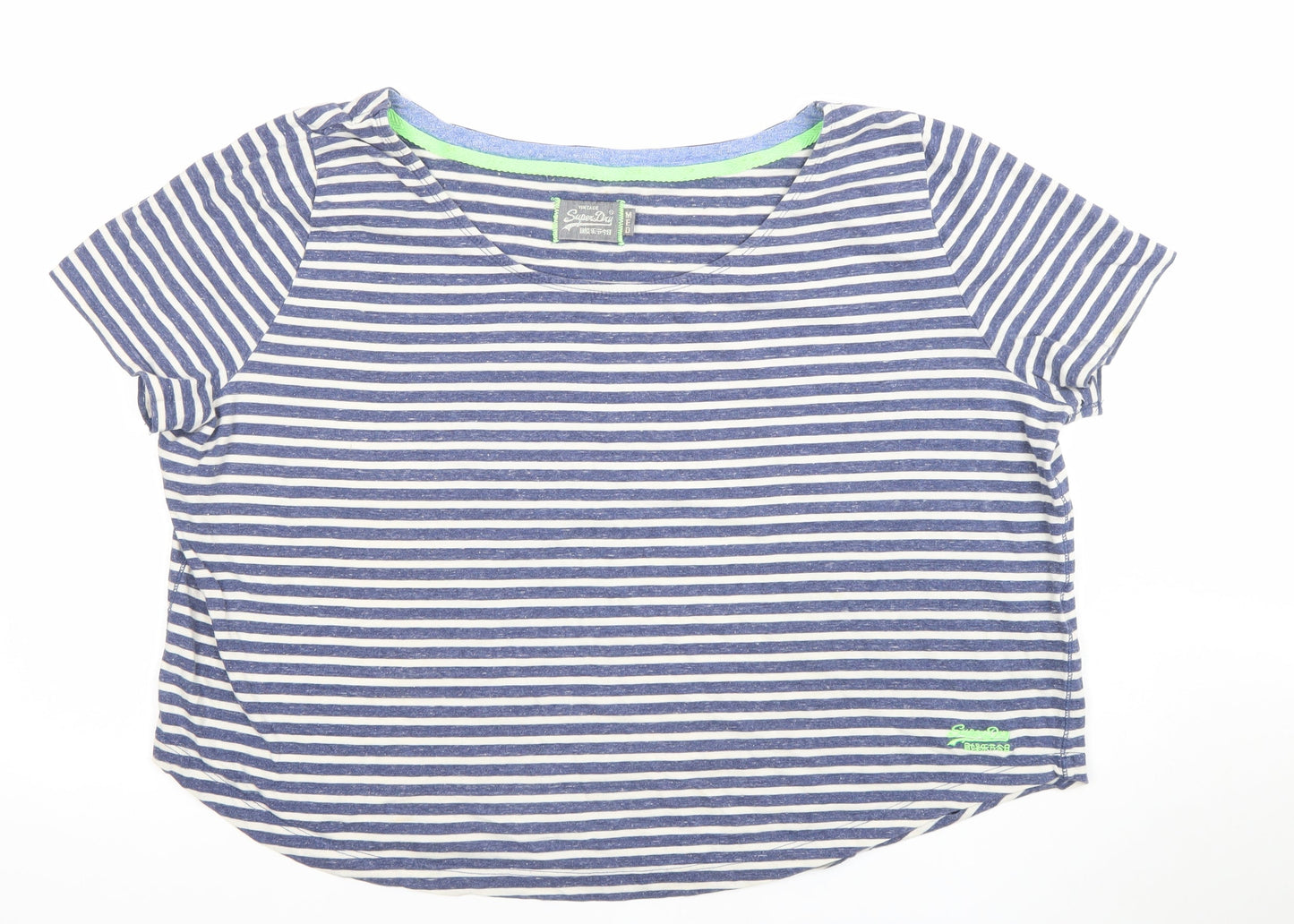 Womens UK Size M Superdry Blue Basic T-Shirt