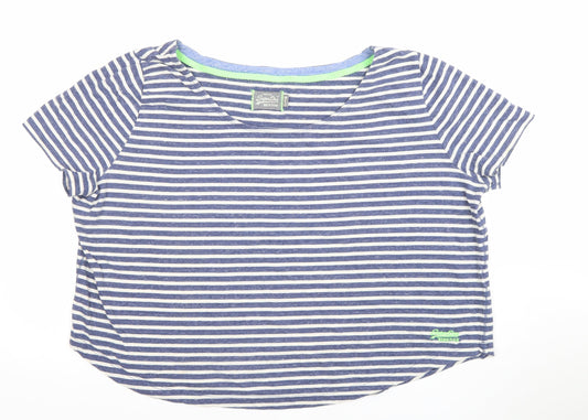 Womens UK Size M Superdry Blue Basic T-Shirt
