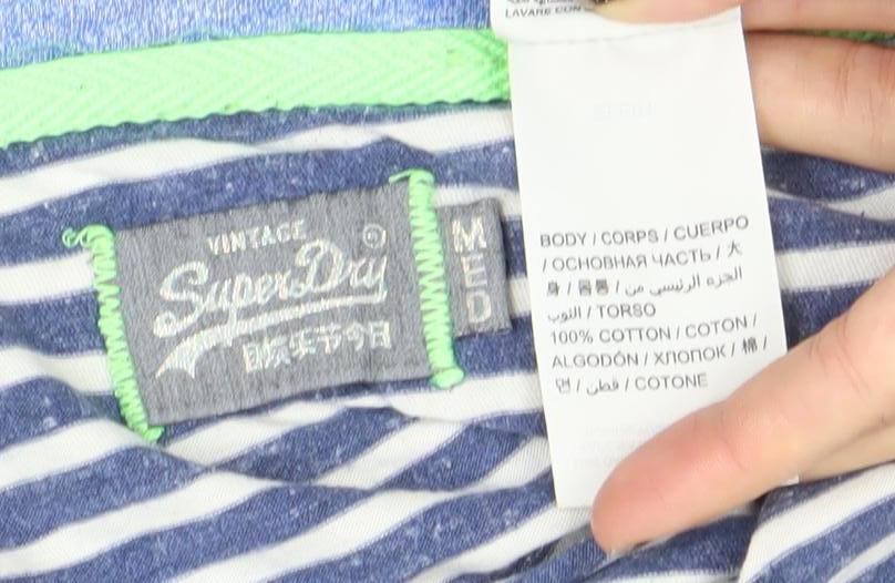 Womens UK Size M Superdry Blue Basic T-Shirt
