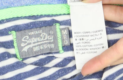 Womens UK Size M Superdry Blue Basic T-Shirt