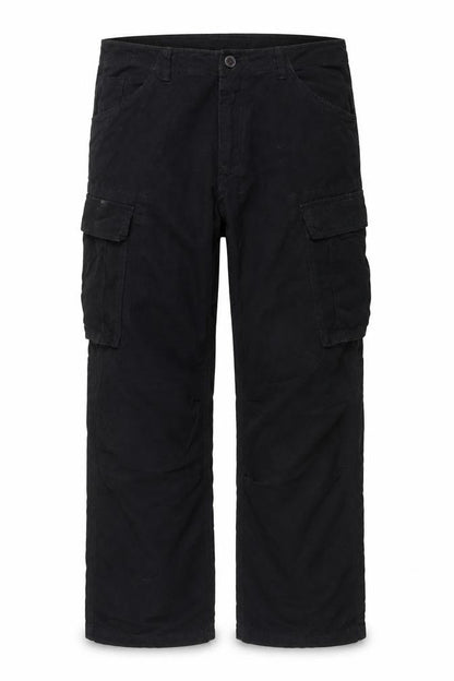 Mens UK Size W36 L32 Shine Original Regular Fit Cargo Black Trousers