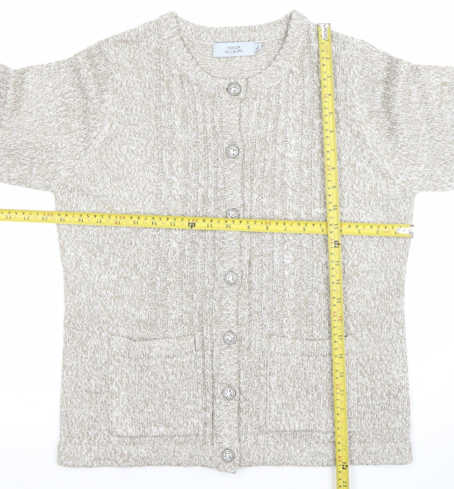 Honor Millburn Women’s Beige Cable-Knit Cardigan Size S