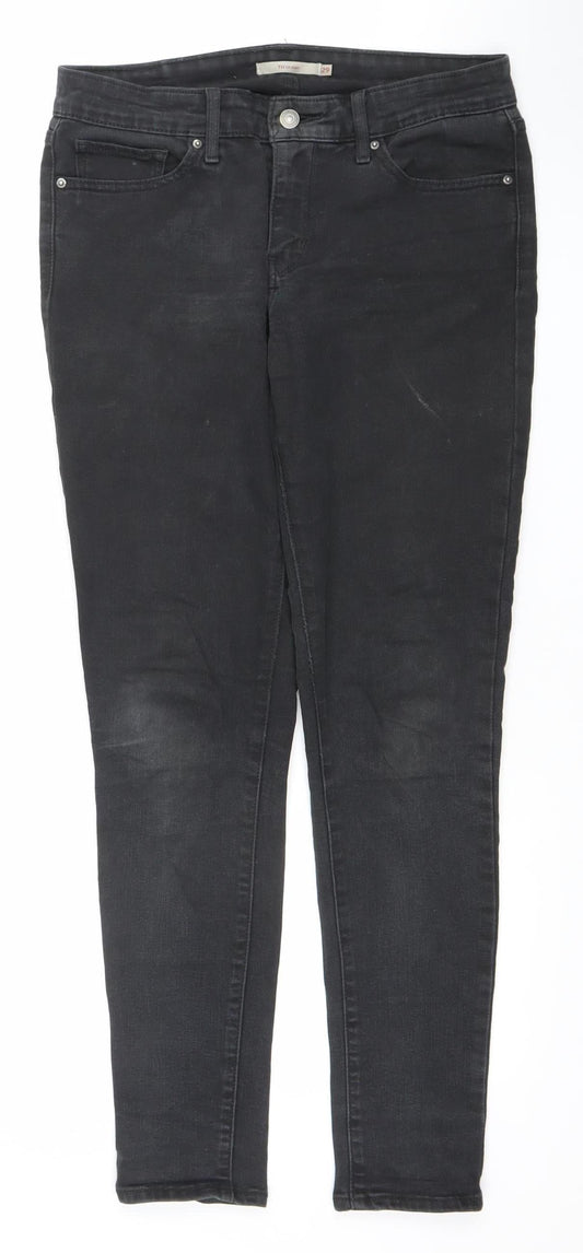 Levi's Women's Black 711 Skinny Jeans Size 29 Mid Rise Stretch Denim