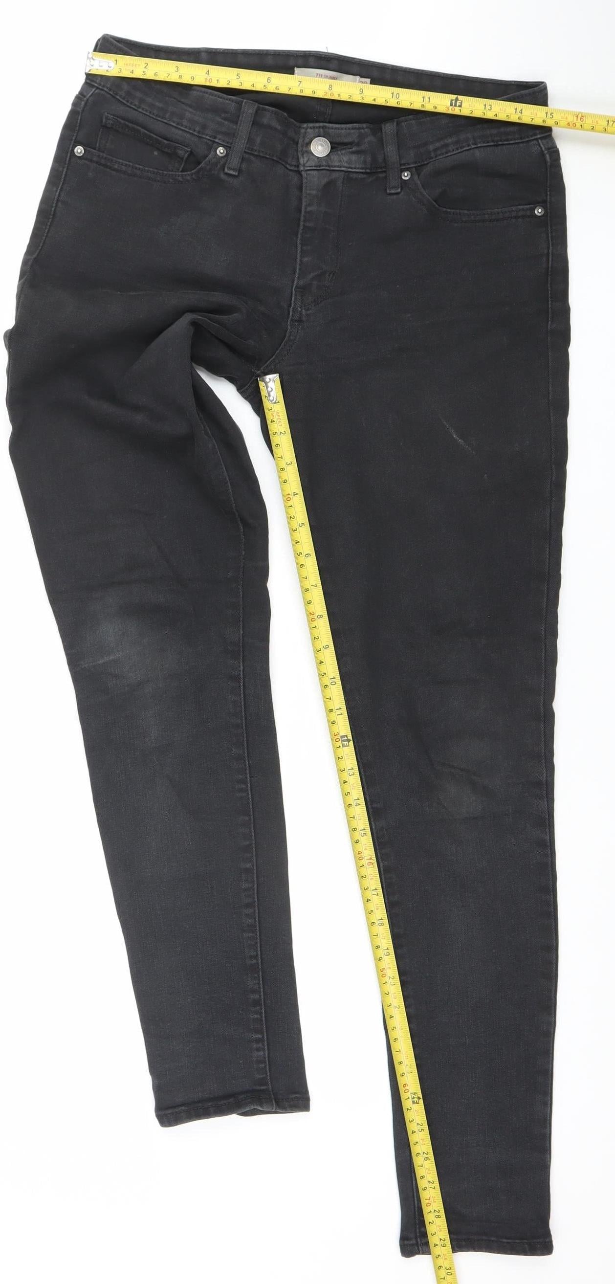 Levi's Women's Black 711 Skinny Jeans Size 29 Mid Rise Stretch Denim