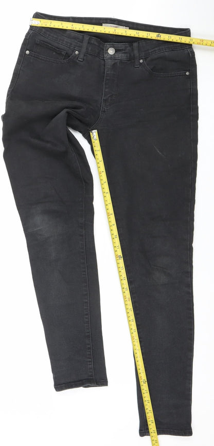 Levi's Women's Black 711 Skinny Jeans Size 29 Mid Rise Stretch Denim