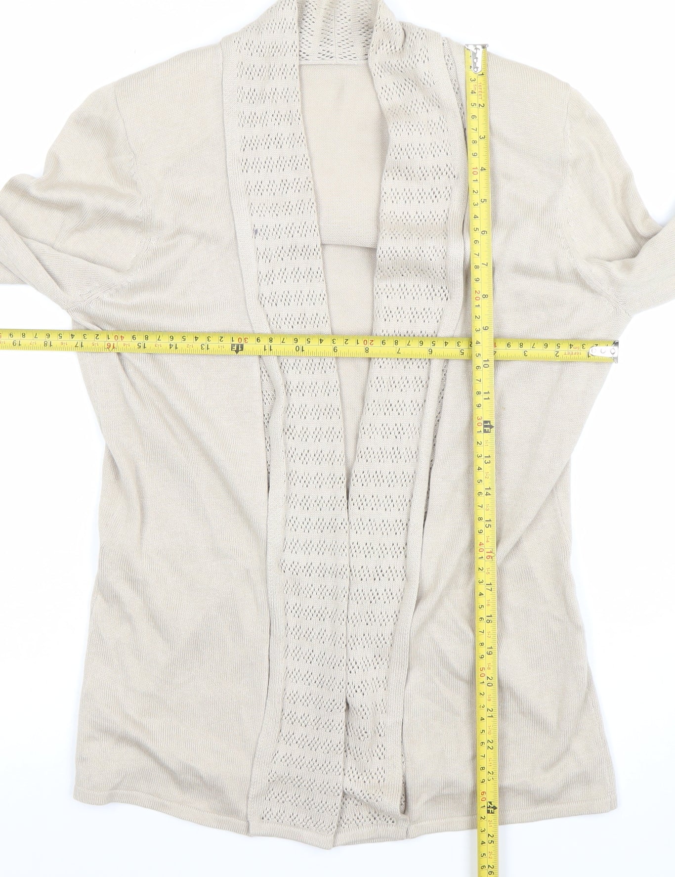 Womens UK Size 10 Eastex Beige Cardigan Jumper