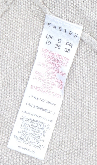 Womens UK Size 10 Eastex Beige Cardigan Jumper