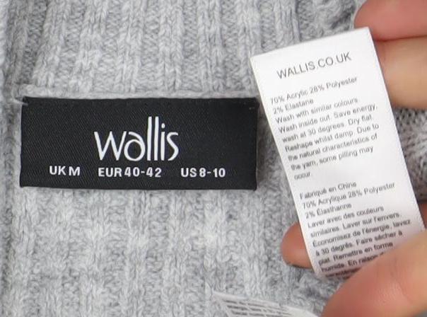 Womens UK Size M Wallis Grey Pullover Jumper