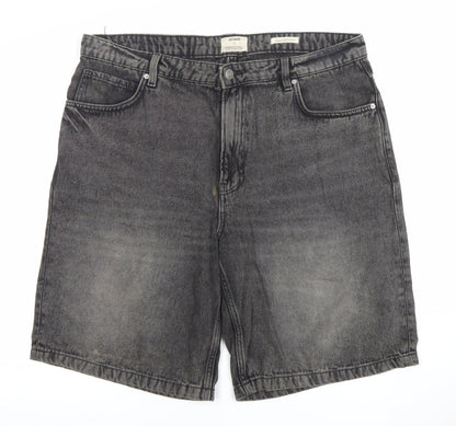 Cotton On Men’s Grey Denim Stone Wash Shorts Size 36 Regular Fit