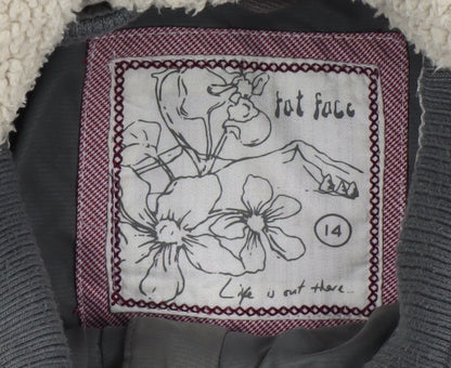 Fat Face Women’s Grey Faux Fur Hooded Parka Coat Size 14