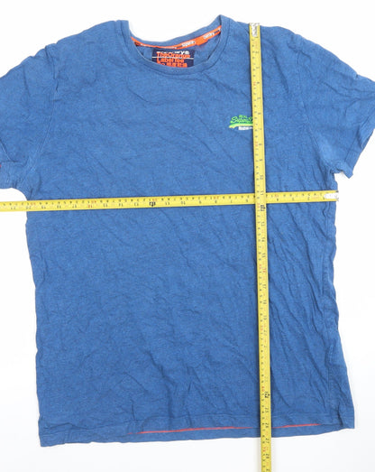 Superdry Men's Blue Cotton Crew Neck T-Shirt Size XL