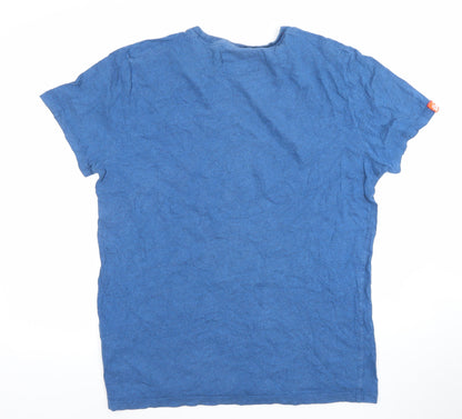 Superdry Men's Blue Cotton Crew Neck T-Shirt Size XL