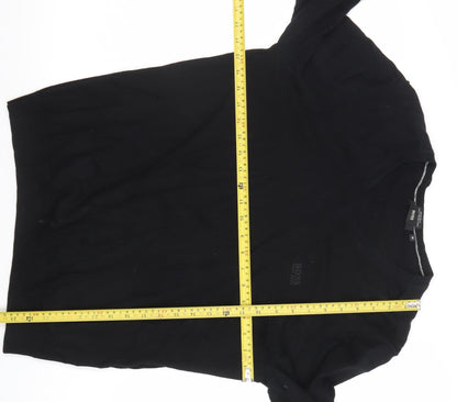 Hugo Boss Mens Black Cotton V-Neck Jumper Size M Regular Fit