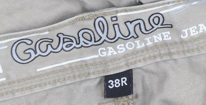 Gasoline Originals Men's Beige Cargo Trousers 38R Cotton Straight Leg