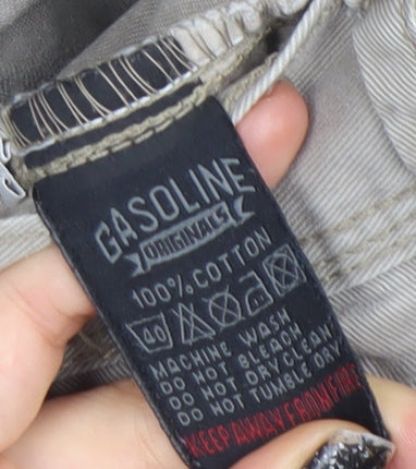 Gasoline Originals Men's Beige Cargo Trousers 38R Cotton Straight Leg