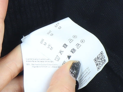 Hugo Boss Men's Black Cotton Regular Fit 1/2 Zip Jumper M