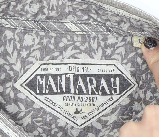 Womens UK Size L Mantaray Grey Classic Button-Up