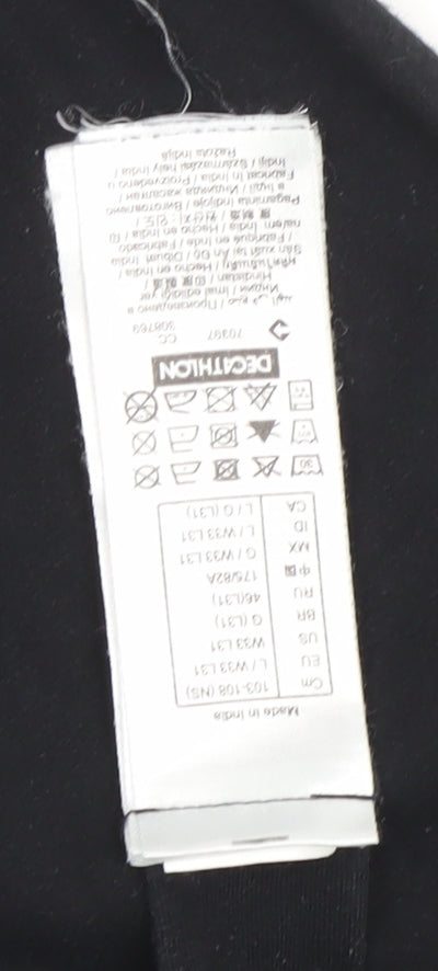 Decathlon Women's Black Capri Yoga Trousers L Cotton Blend Stretch