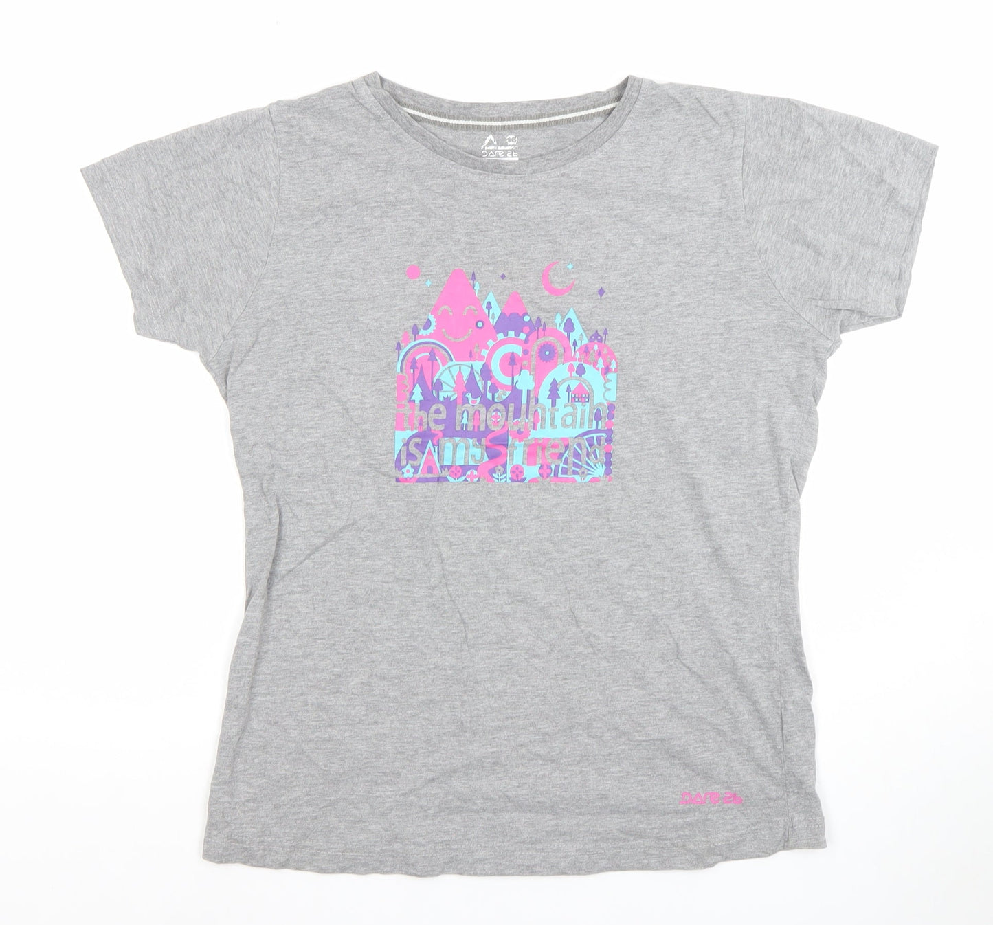 Dare 2b Womens Grey Short Sleeve Cotton Blend T-Shirt Size 14