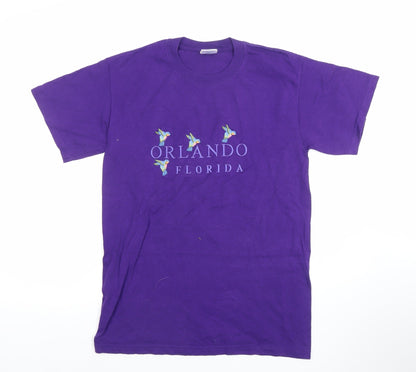 Womens UK Size S Gildan Purple Basic T-Shirt