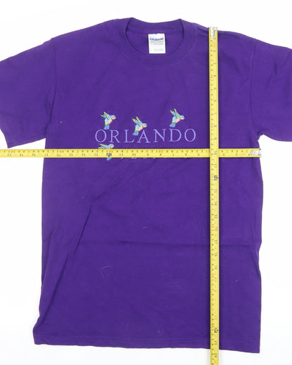 Womens UK Size S Gildan Purple Basic T-Shirt