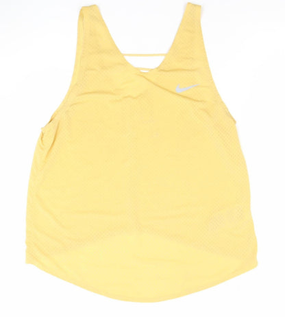 Nike Women's Yellow Running Dri-FIT Racerback Tank Top Size S