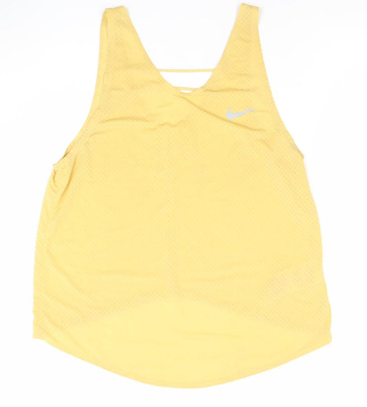 Nike Women's Yellow Running Dri-FIT Racerback Tank Top Size S