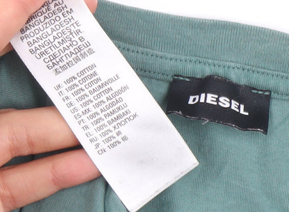 Mens UK Size S Diesel Green  T-Shirt