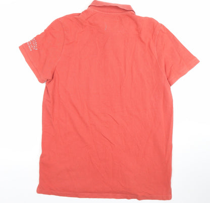 Jack & Jones Men's Red XL Polo Shirt Authentic Graphic Cotton