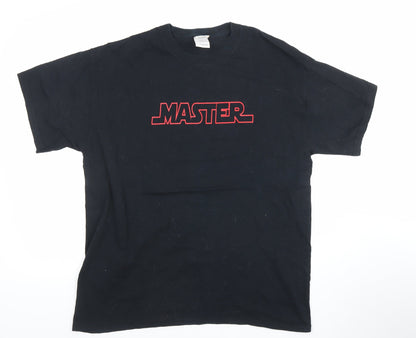 Mens UK Size L Gildan Black  T-Shirt
