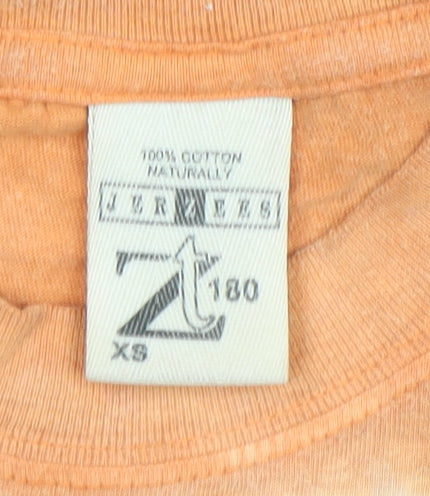 Jerzees Men's Orange Tie Dye Retro Cotton T-Shirt XS