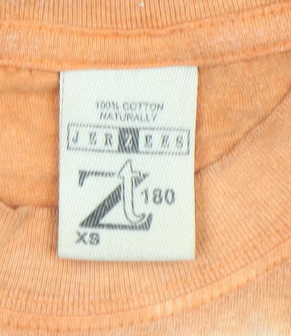 Jerzees Men's Orange Tie Dye Retro Cotton T-Shirt XS