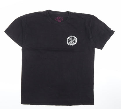 Krooked Men’s Black Large Graphic Skate T-Shirt 100% Cotton