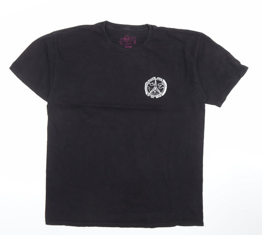 Krooked Men’s Black Large Graphic Skate T-Shirt 100% Cotton