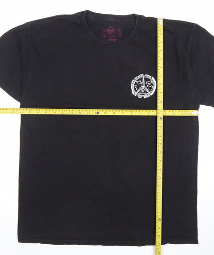 Krooked Men’s Black Large Graphic Skate T-Shirt 100% Cotton