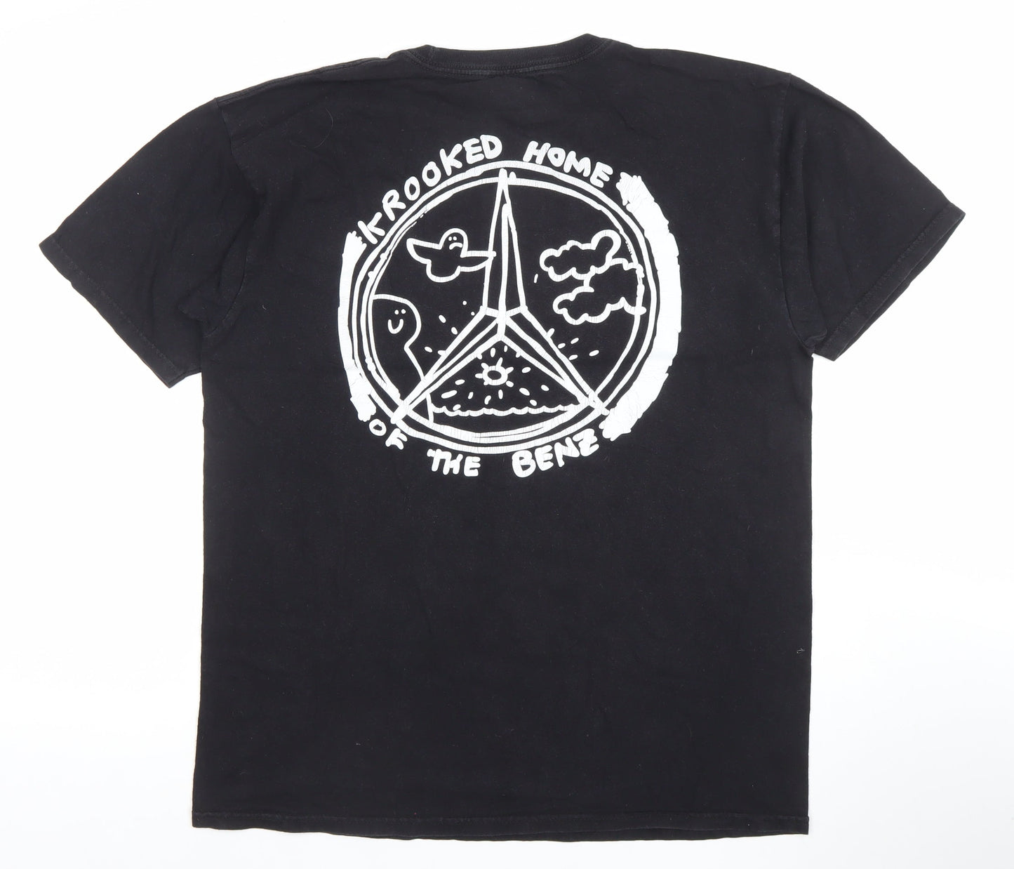 Krooked Men’s Black Large Graphic Skate T-Shirt 100% Cotton