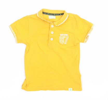 Boys UK Size 5-6 Years Bossini Yellow Basic Polo