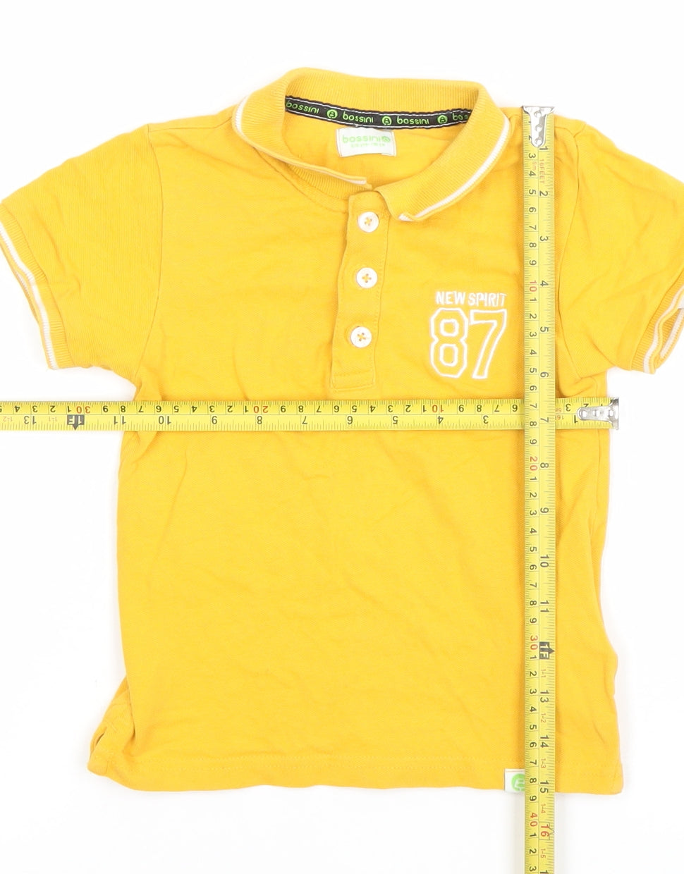 Boys UK Size 5-6 Years Bossini Yellow Basic Polo