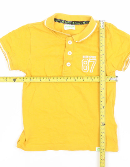 Boys UK Size 5-6 Years Bossini Yellow Basic Polo