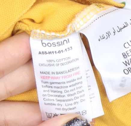 Boys UK Size 5-6 Years Bossini Yellow Basic Polo