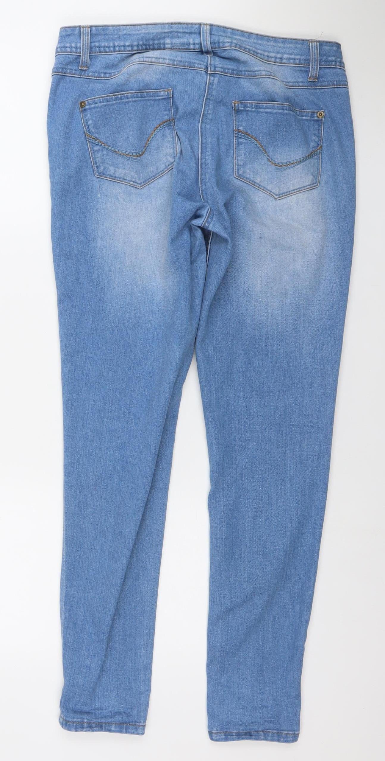 Womens UK Size 12 YES YES Slim Fit Ankle Blue Jeans