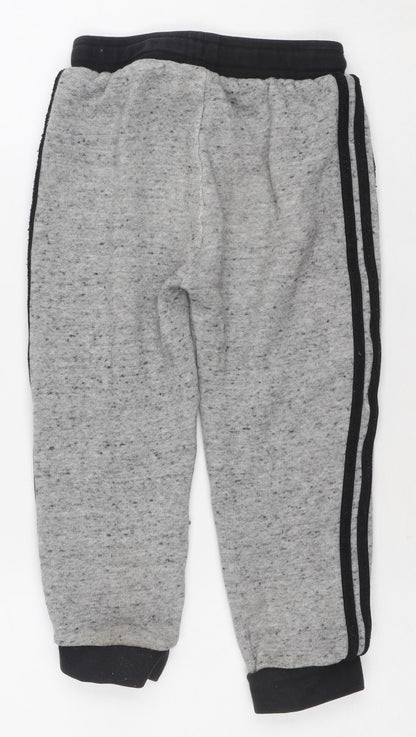 Adidas Boys Grey 3-4 Years Jogger Activewear Trousers Cotton Blend