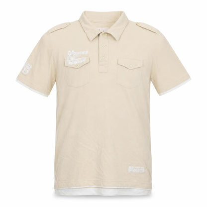 Front view of Vintage Edition Urban Spirit Men's Beige Polo Shirt XL 100% Cotton