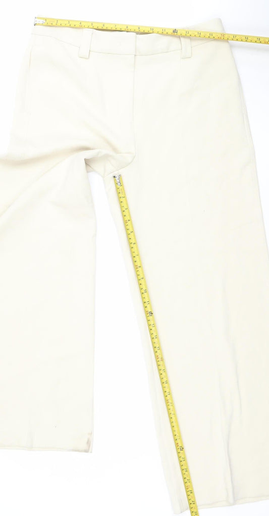 Womens UK Size 14 Marks and Spencer Regular Fit Chino Beige Trousers