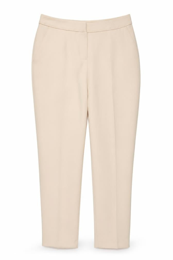 Womens UK Size 12 Wallis Slim Fit BusinessCasualFormalWorkwear Beige Trousers