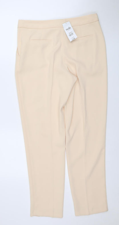 Womens UK Size 12 Wallis Slim Fit BusinessCasualFormalWorkwear Beige Trousers
