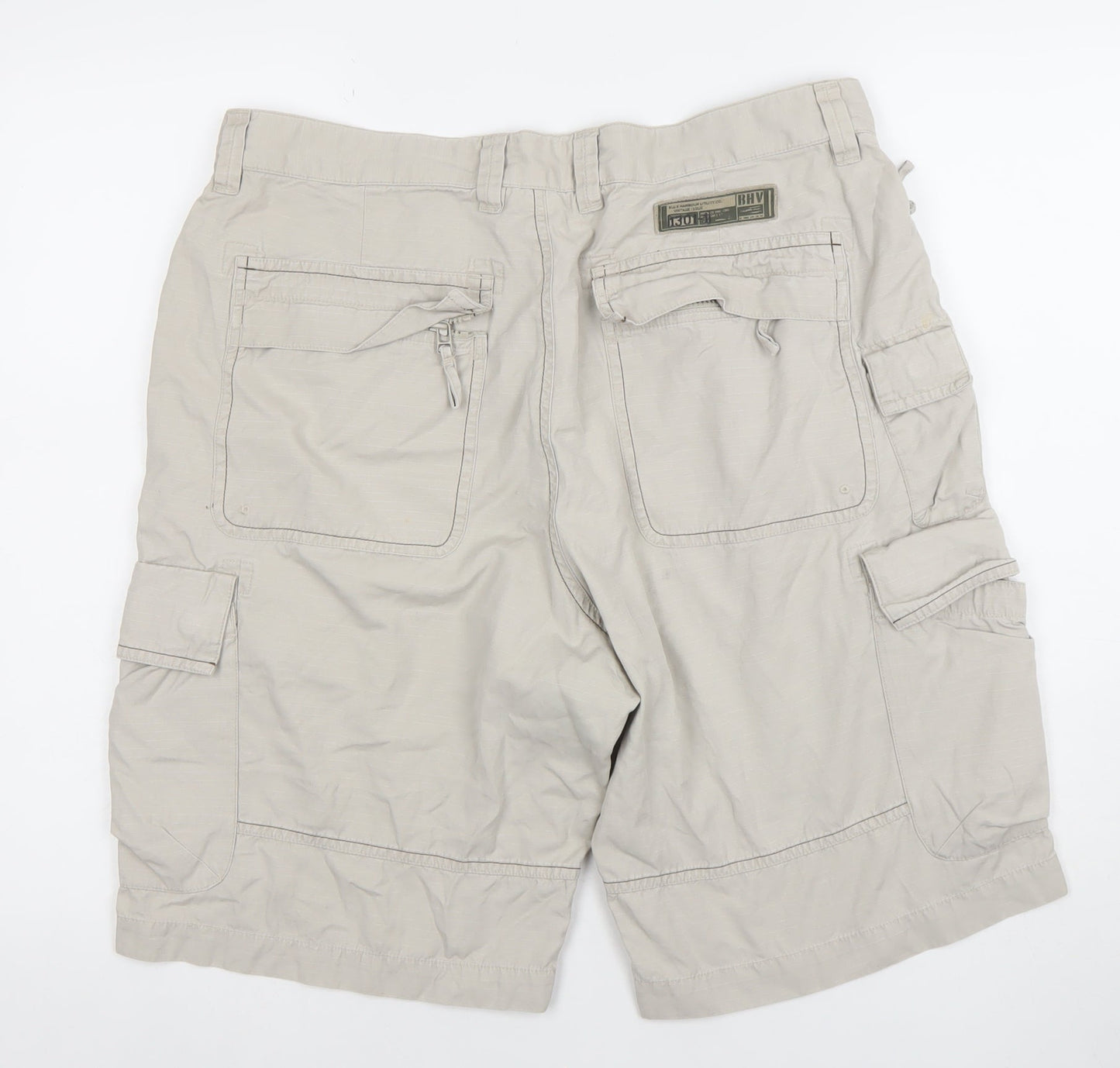 Marks and Spencer Men's Beige Cargo Shorts Size 36 Regular Cotton