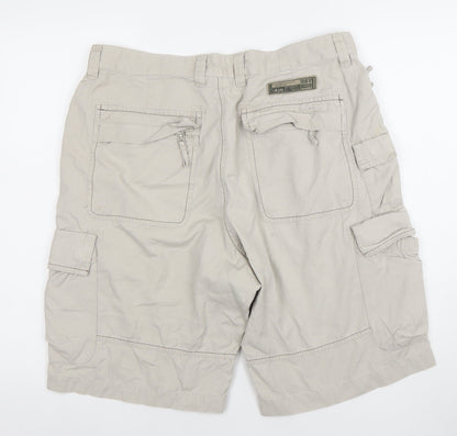 Marks and Spencer Men's Beige Cargo Shorts Size 36 Regular Cotton
